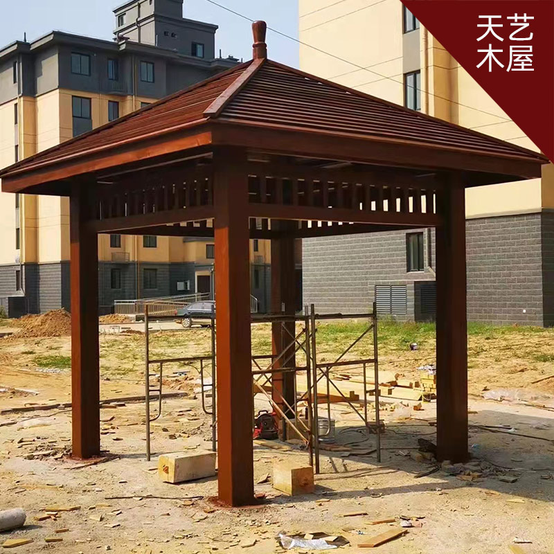 防腐木涼亭的制作進(jìn)程